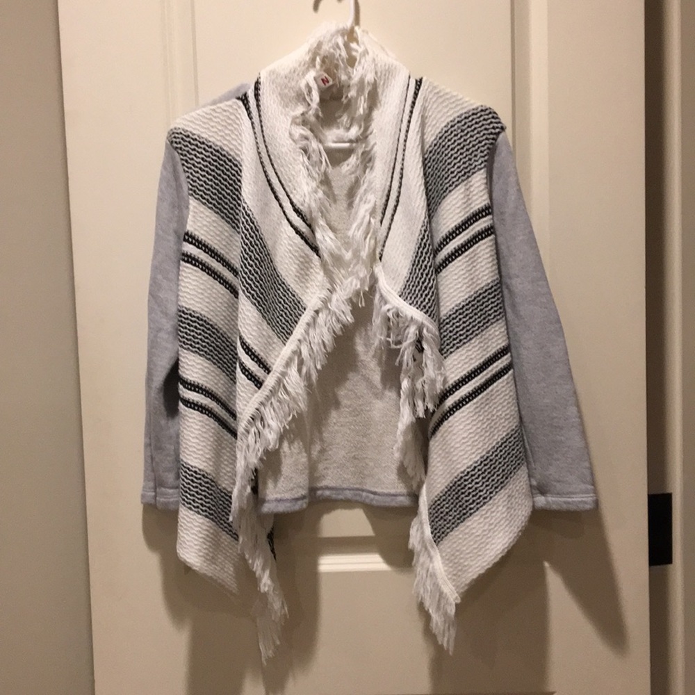 Anthropologie Dolan open Fringe Cardigan long sleeve Pockets womens size S